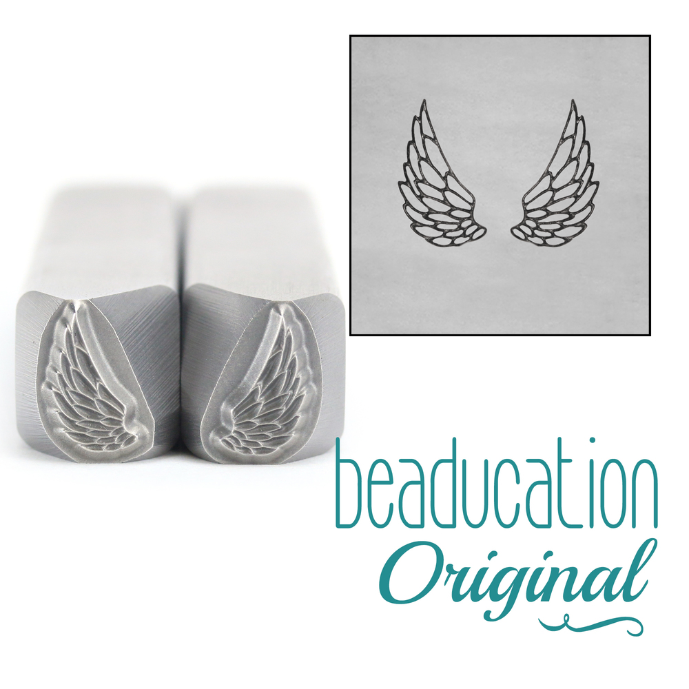 Metal Stamping Tools Wings Metal Design Stamps, 8mm - Beaducation Original